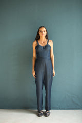 Verve Crop Co-Ord Set Denim Leaf