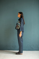 Verve Crop Co-Ord Set Denim Leaf