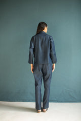 Verve Crop Co-Ord Set Denim Leaf