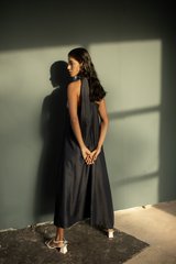 Verve One Shoulder Dress Denim Leaf