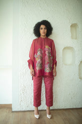 Aurum Shirt Co-Ord Set Flamingo