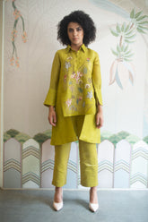 Aurum High Low Tunic Set Sap Green