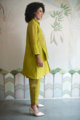 Aurum High Low Tunic Set Sap Green