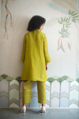 Aurum High Low Tunic Set Sap Green