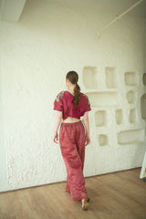 Aurum Crop Co-Ord Set Flamingo