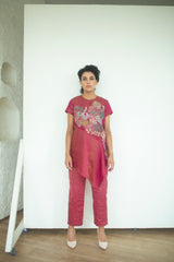 Aurum Asymmetrical Co-Ord Set Flamingo