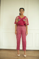 Aurum Crop Co-Ord Set Redviolet