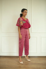 Aurum Crop Co-Ord Set Redviolet