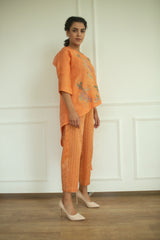Aurum Diagnol Cut Co-Ord Set Tangerine