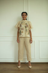 Aurum Ruffled Sleeves Co-Ord Set Ivory