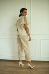 Aurum Ruffled Sleeves Co-Ord Set Ivory