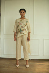 Aurum Diagnol Cut Co-Ord Set Ivory