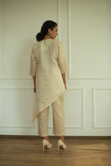 Aurum Diagnol Cut Co-Ord Set Ivory