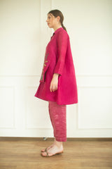 Aurum High Low Kurta Set Redviolet