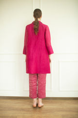 Aurum High Low Kurta Set Redviolet