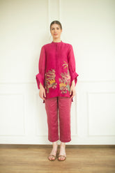 Aurum Shirt Co-Ord Set Redviolet