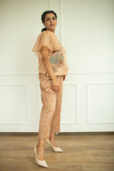 Aurum Ruffled Sleeves Co-Ord Set Rose Gold