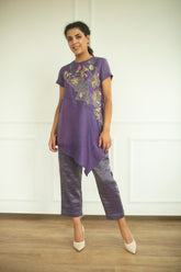 Aurum Asymmetrical Co-Ord Set Plum