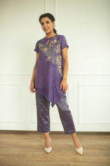 Aurum Asymmetrical Co-Ord Set Plum