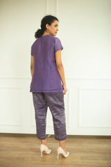 Aurum Asymmetrical Co-Ord Set Plum