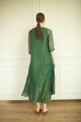 Aurum High Low Kurta Set Plantation Green