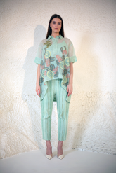 Fern High-Low Co-Ord Set Sage Green Crochet