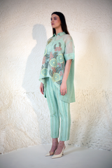 Fern High-Low Co-Ord Set Sage Green Crochet