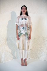 Fern Anti-Fit High-Low Co-Ord Set Ivory Palm Tree