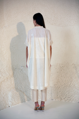 Fern Anti-Fit High-Low Co-Ord Set Ivory Palm Tree