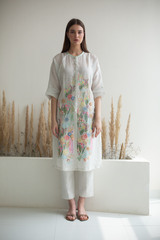 Fern Long Kurta Set White