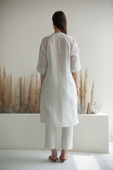Fern Long Kurta Set White