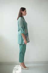 Fern Bell Sleeves Shirt Set Pine Green Bridge