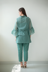 Fern Bell Sleeves Shirt Set Pine Green Bridge