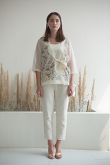 Fern Short Jacket Co-Ord Set Ivory Multi Flower