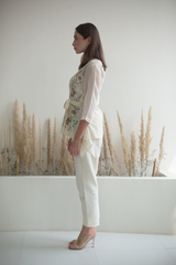 Fern Short Jacket Co-Ord Set Ivory Multi Flower