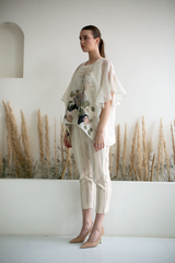 Fern Co-Ord Set Ivory Palm Tree