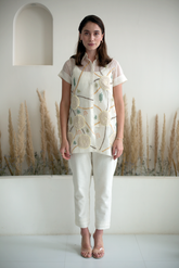 Fern Shirt Co-Ord Set Ivory Crochet Line