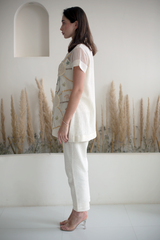 Fern Shirt Co-Ord Set Ivory Crochet Line