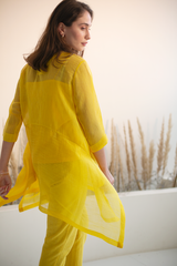 Fern Tail Co-Ord Set Yellow Crochet