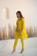 Fern Tail Co-Ord Set Yellow Crochet