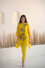 Fern Tail Co-Ord Set Yellow Crochet