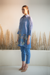 Fern Anti-Fit Shirt Set Electric Blue Leaf