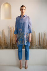 Fern Anti-Fit Shirt Set Electric Blue Leaf