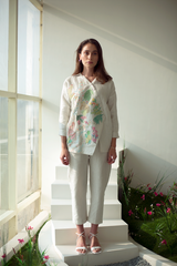 Fern Assymetrical Co-Ord Set White