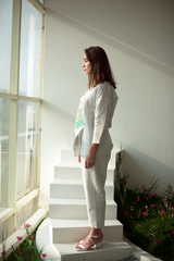 Fern Assymetrical Co-Ord Set White