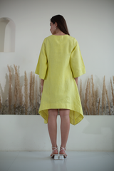 Fern A-Line Dress Lemon Yellow