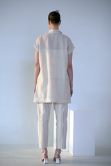 Fern Shirt Set Ivory Palm Tree