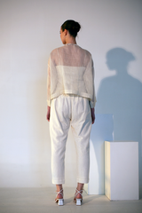 Fern Crop Co-Ord Set Ivory Palm Tree