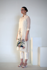 Fern a-Line Kurta Set Ivory Palm Tree