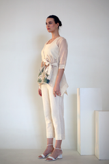 Fern Short Jacket Co-Ord Set Ivory Palm Tree